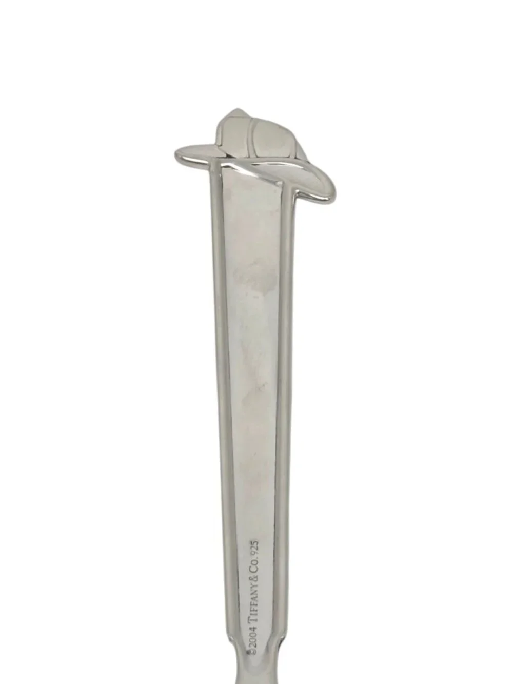 Tiffany & Co Sterling Silver Fireman Helmet & Ladder Baby Spoon w/Pouch #24941